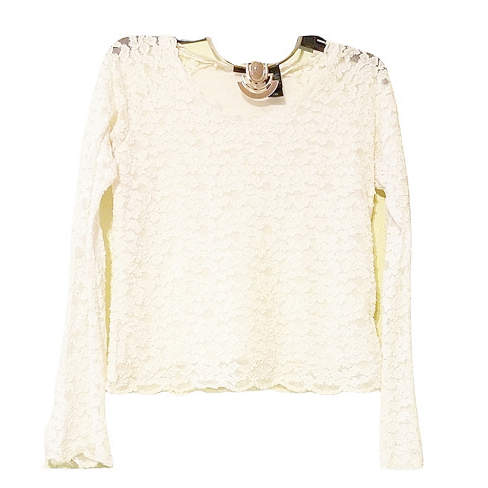 Axcess by Liz Claiborne Lace Stretch Blouse Size Medium